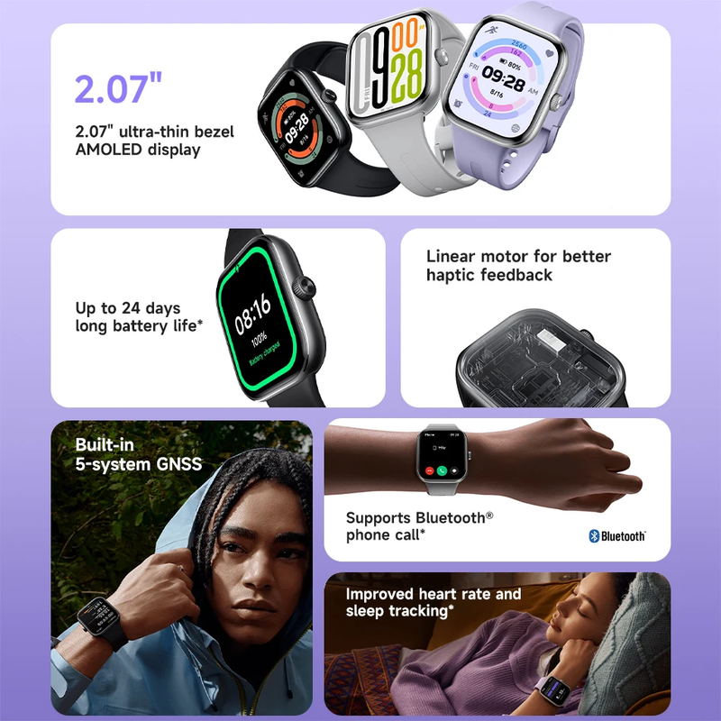 Global Version  Redmi Watch 5 2.07'' AMOLED Display 150+ Sports Modes 550Mah Batt