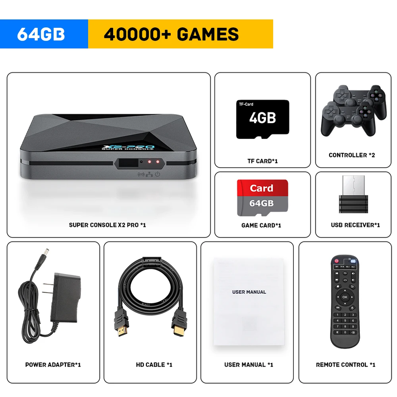 Super Console X2 Pro Game Box Retro Video Game Console 60000 Video Games for ARC
