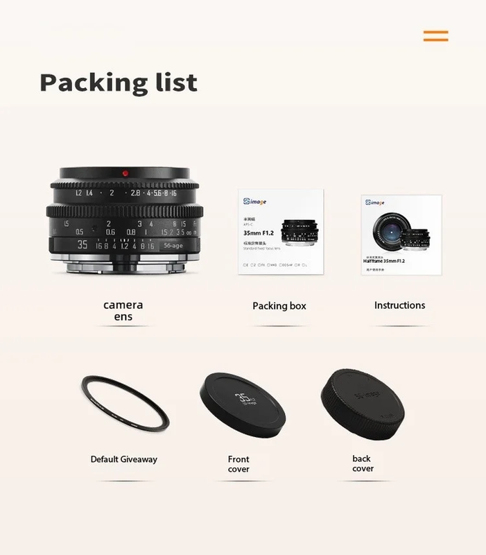 Sgimage 35Mm F1.2 APS-C Wide-Angle Manual Focus Lens for Sony E Nikon Z Fuji XF