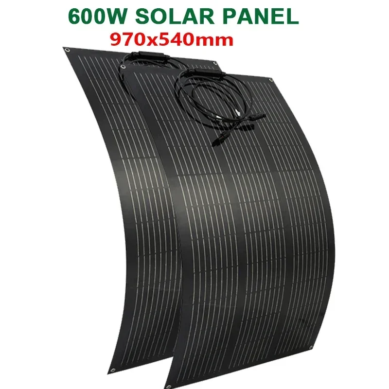 600W 300W Solar Panel Kit 18V Flexible Monocrystalline Solar Cell Power Charger
