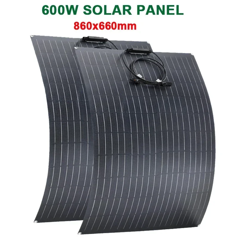 600W 300W Solar Panel Kit 18V Flexible Monocrystalline Solar Cell Power Charger