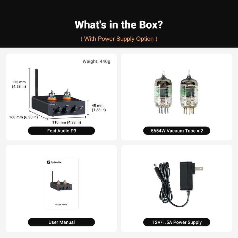 P3 Bluetooth Tube Amplifier Hifi Stereo Preamplifier Valve Vacuum with Treble &