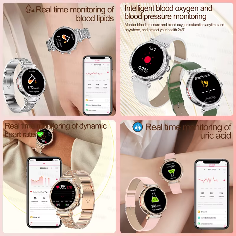 New 1.27-Inch Smart Watch for Women Health ECG Sport Lady Watch Full Touch Scree