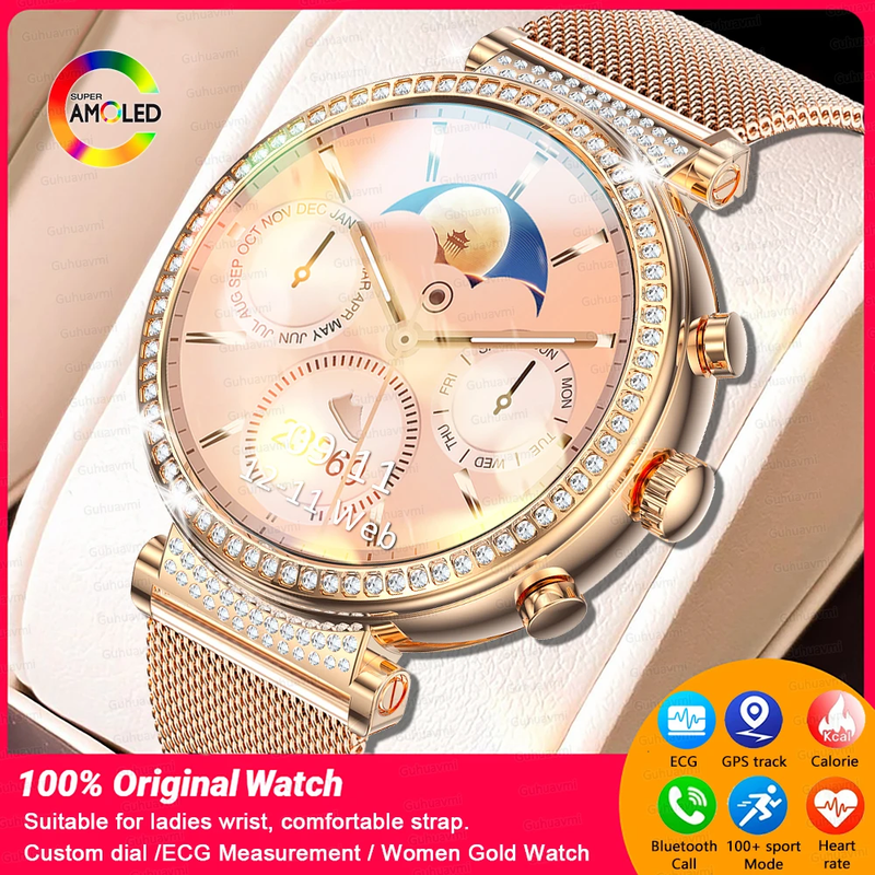 New 1.27-Inch Smart Watch for Women Health ECG Sport Lady Watch Full Touch Scree