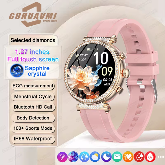 New 1.27-Inch Smart Watch for Women Health ECG Sport Lady Watch Full Touch Scree
