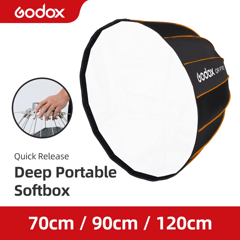 QR-P70 70CM QR-P90 90CM QR-P120 12CM Quickly Release Parabolic Deep Softbox for