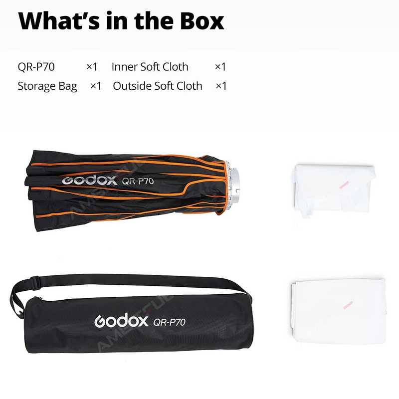 QR-P70 70CM QR-P90 90CM QR-P120 12CM Quickly Release Parabolic Deep Softbox for