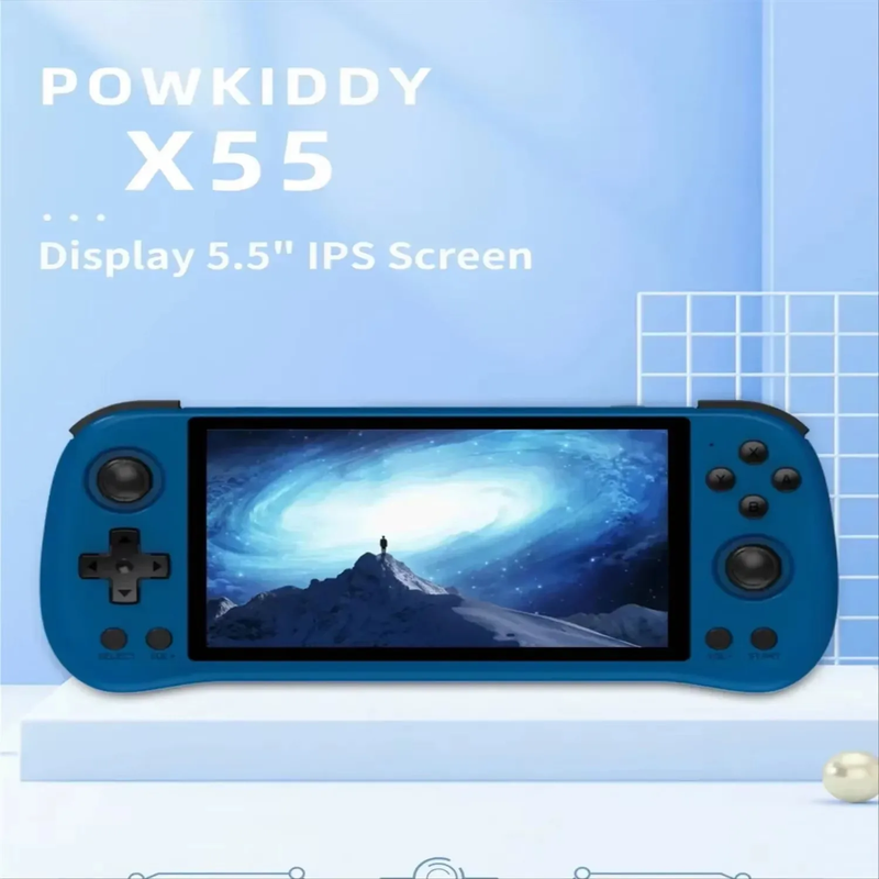 POWKIDDY X55 Handheld Game Console 5.5 INCH IPS Screen RK3566 Handheld Game Cons