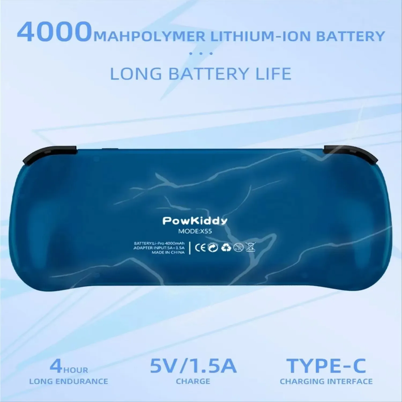 POWKIDDY X55 Handheld Game Console 5.5 INCH IPS Screen RK3566 Handheld Game Cons