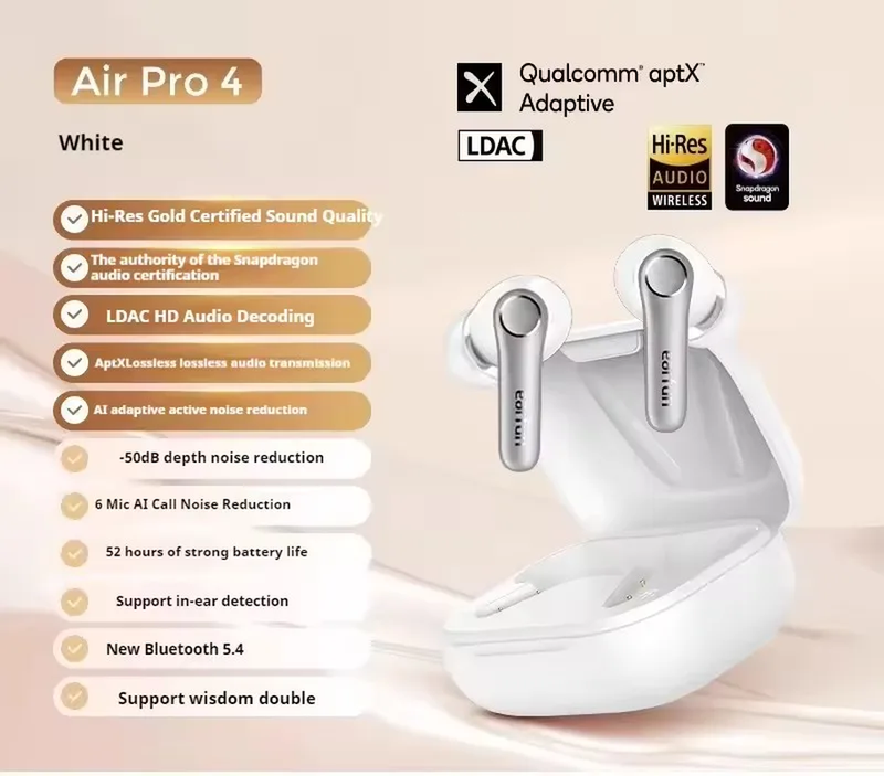 Earfun Air Pro 4 Wireless Earphone Active Noise Reduction HI-FI Bluetooth 5.4 Ea