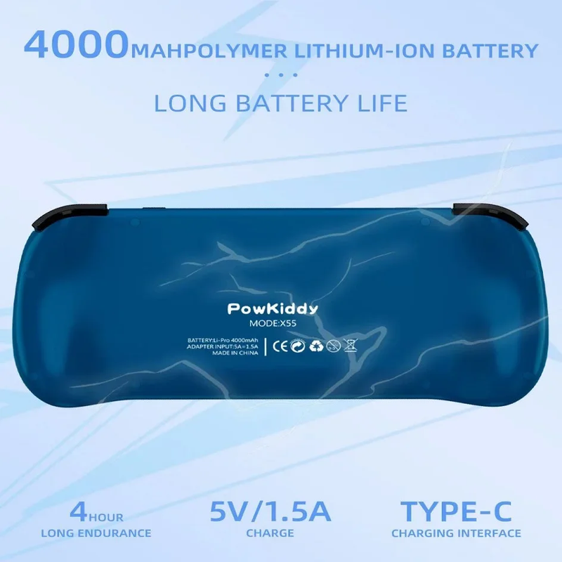 POWKIDDY X55 Retro Handheld Game Console Video Game Consoles 5.5-Inch IPS Screen