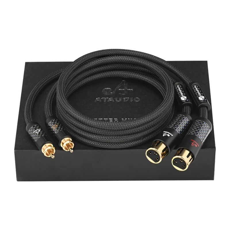 Hifi RCA to XLR Audio Cable High Quality Square OCC Wire 2RCA To2Xlr Male and Fe