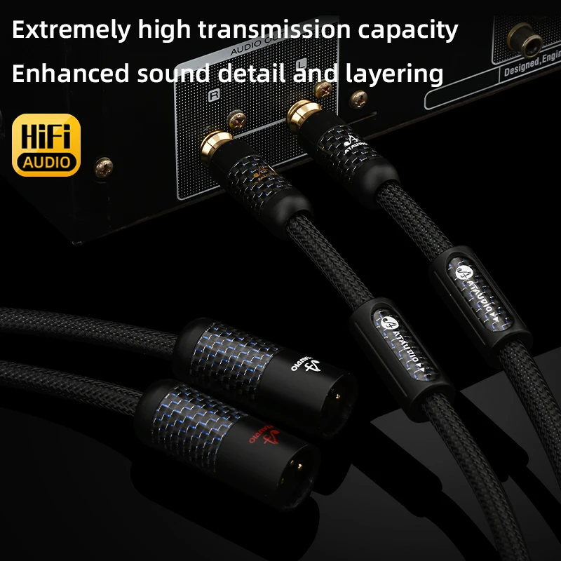 Hifi RCA to XLR Audio Cable High Quality Square OCC Wire 2RCA To2Xlr Male and Fe
