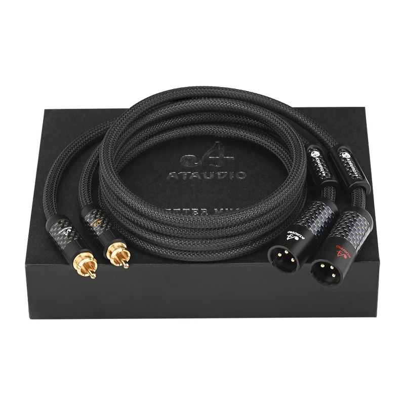 Hifi RCA to XLR Audio Cable High Quality Square OCC Wire 2RCA To2Xlr Male and Fe