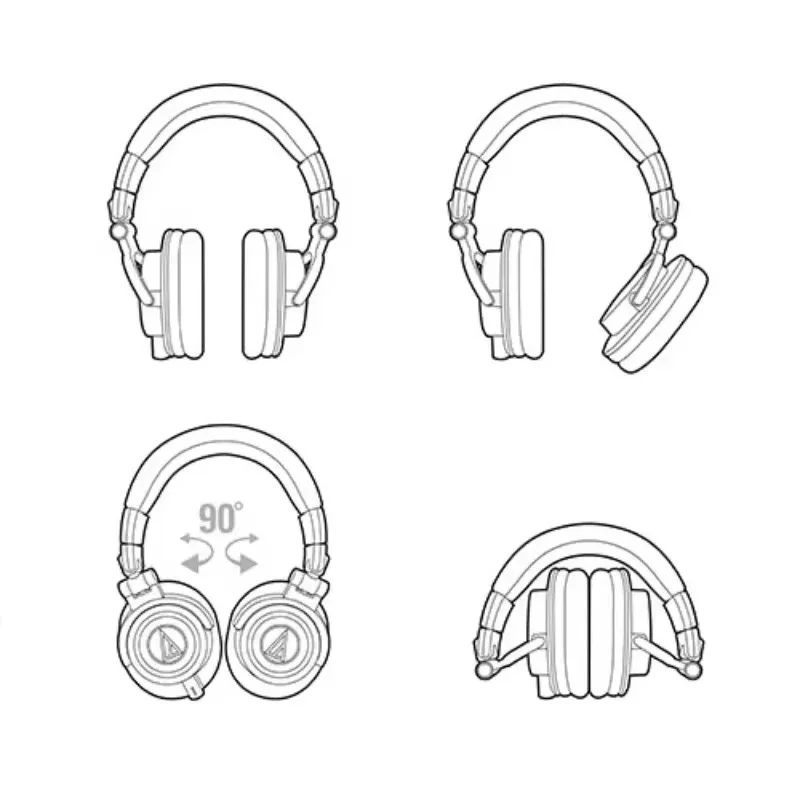 Audio Technica ATH M50X HIFI Earphones Professional Fully Enclosed Monitoring He