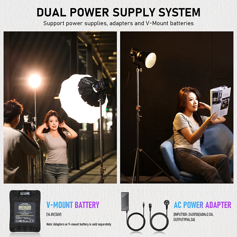 Vl-120Bi VL-120C 120W V-Mount COB Video Light Wireless APP Control 2700K-6500K C