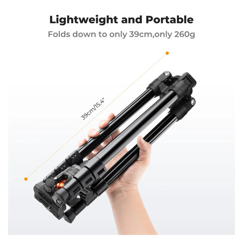 Aluminum Travel Tripod Outdoor 63.8Inch/163Cm Portable Outdoor Tripod with Mobil