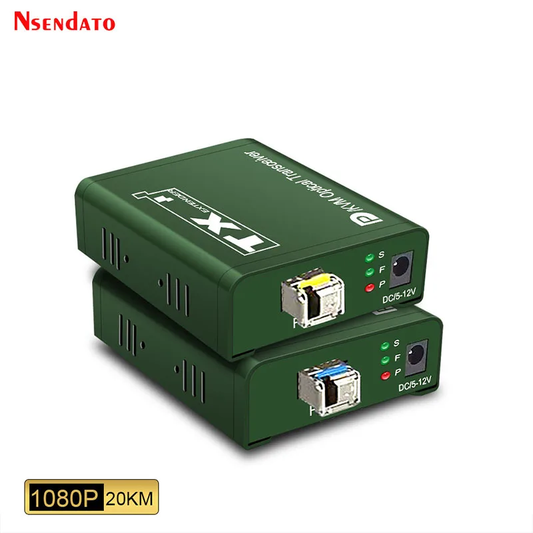20Km DP Fiber KVM Extender Transceiver over LC Fiber Optical Cable 1080P USB KVM