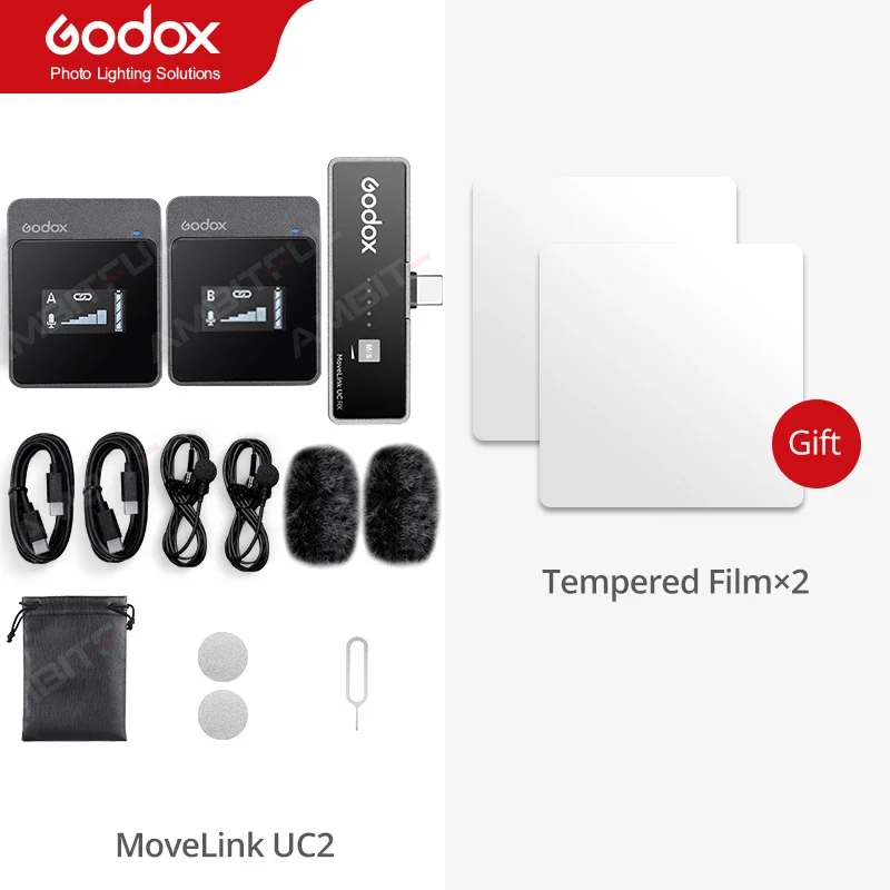 Movelink M2 UC2 LT2 2.4Ghz Wireless Lavalier Microphone for DSLR Cameras Camcord