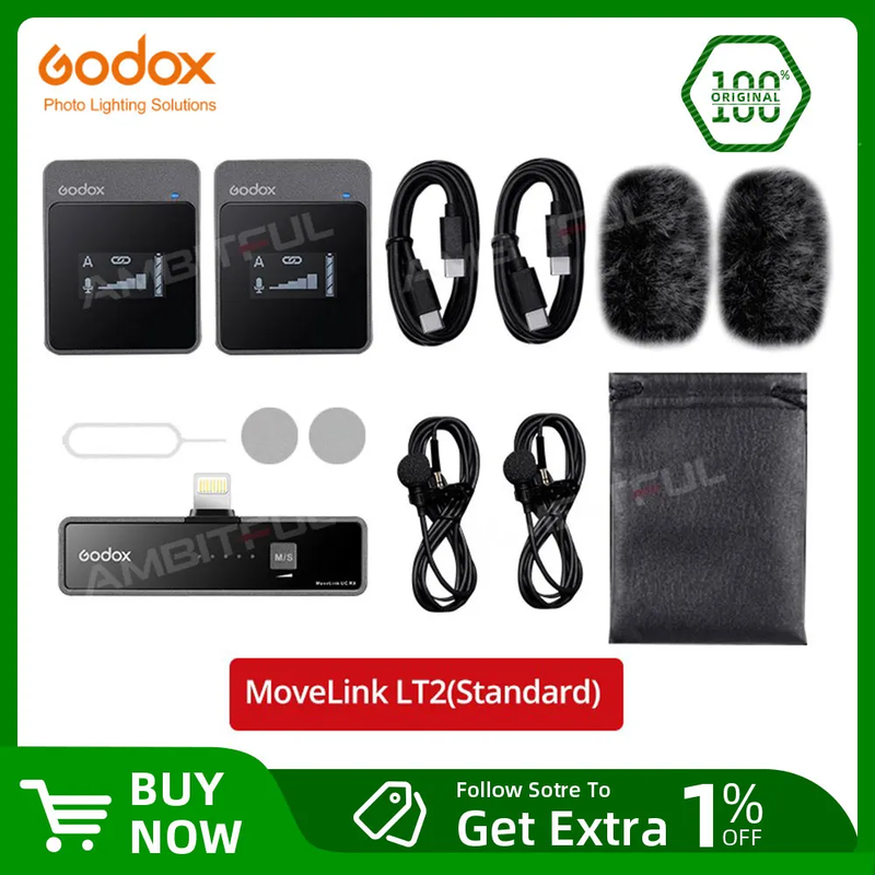 Movelink M2 UC2 LT2 2.4Ghz Wireless Lavalier Microphone for DSLR Cameras Camcord