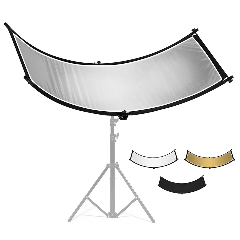 U-Type 155*61Cm 4In1 Silver Black White Gold Reflector Diffuer Collapsible Photo
