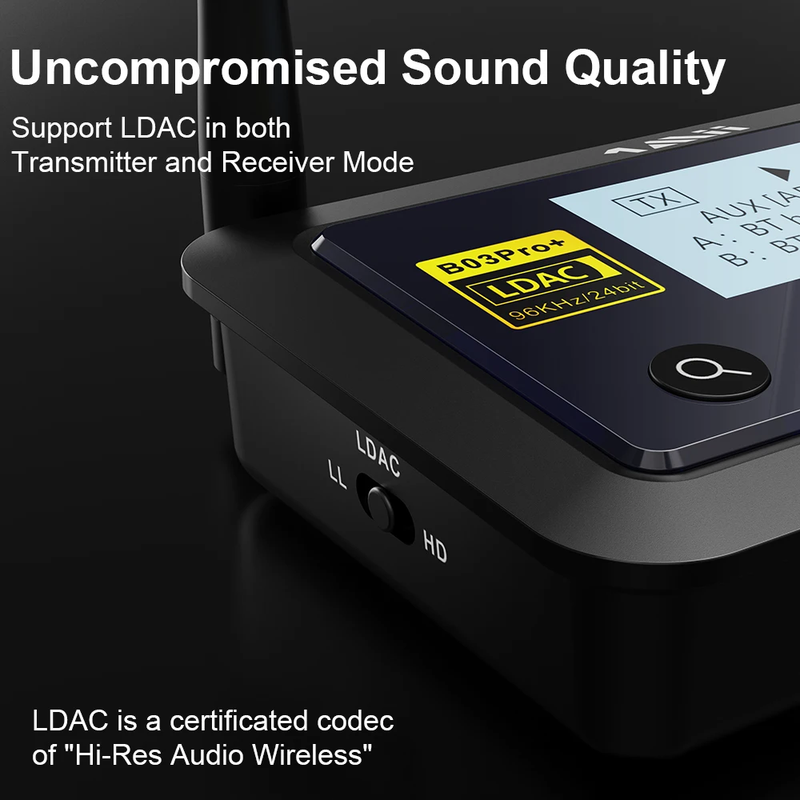 Audio Bluetooth Adapter 5.0 Transmitter and Receiver LDAC Aptx LL HD Hifi for TV