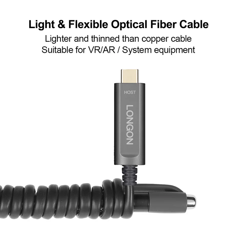 LONGON Type C Active Optical Fiber Cable Compatible for Camera Oculus Link Quset