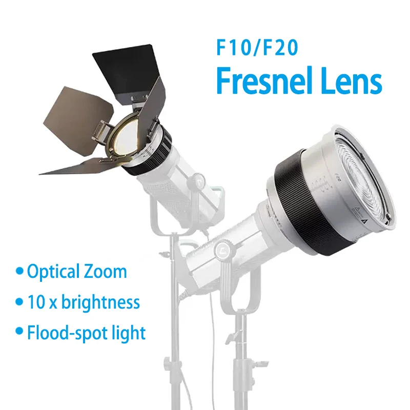 F10/F20 6 Inch/9 Inch Fresnel Lens Bowens Mount 10- 45 Optical Focusing