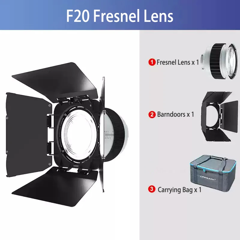 F10/F20 6 Inch/9 Inch Fresnel Lens Bowens Mount 10- 45 Optical Focusing