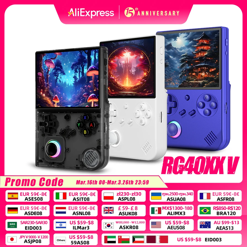 RG 40XXV 64 Bit Linux 4.0'' IPS 640*480 Screen Portable Game Player Tv-Hd-Out 32