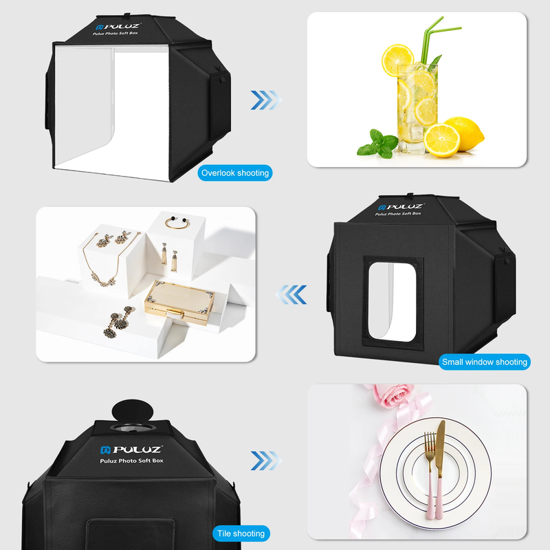 Photography Lightbox Photo Light Box 40Cm,Professional Dimmable Studio Shooting