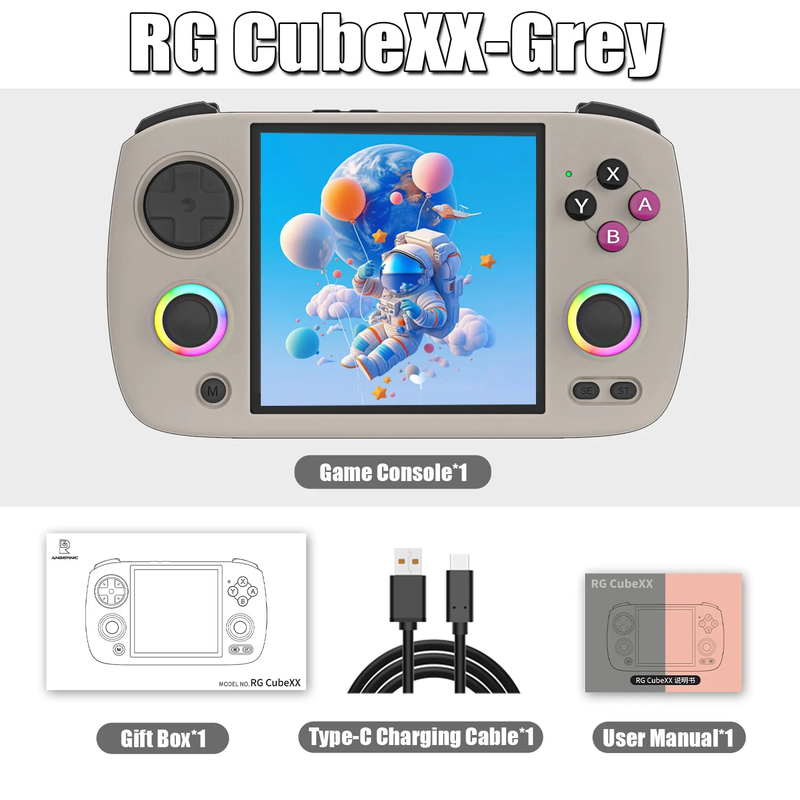 RG Cubexx Portable Handheld Games Console 3.95 Inch IPS Screen Linux System 5G W