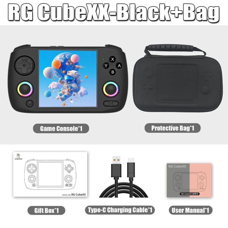 RG Cubexx Portable Handheld Games Console 3.95 Inch IPS Screen Linux System 5G W