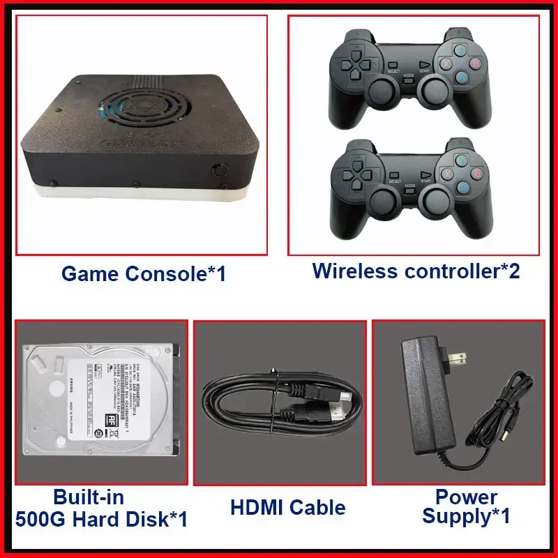 New Super Game Console X3 500G HDD 70000+Games I3-3110M for Wii PS2 N64 PSP Game