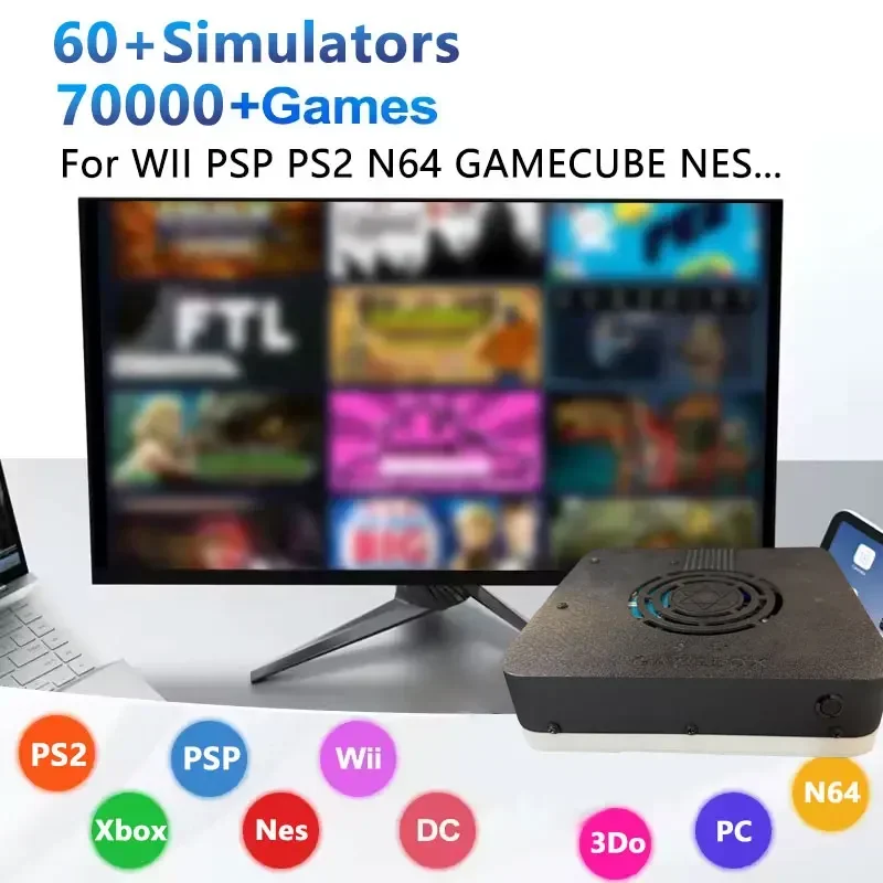 New Super Game Console X3 500G HDD 70000+Games I3-3110M for Wii PS2 N64 PSP Game