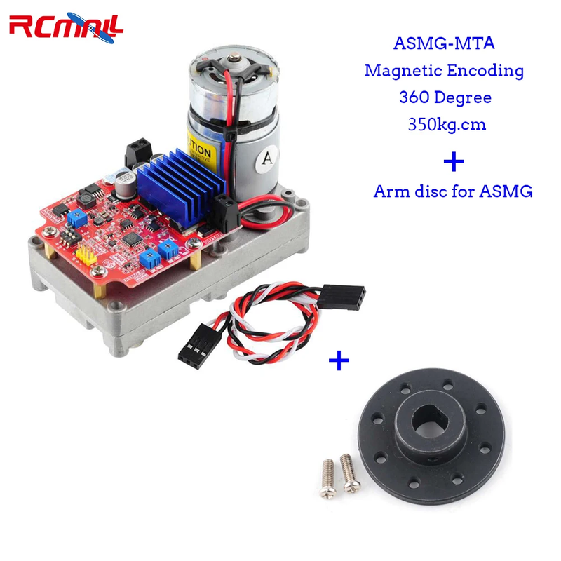 ASMG-MTA 350Kg.Cm Magnetic Encoding 360 Degree High Torque Digital Servo with Ar