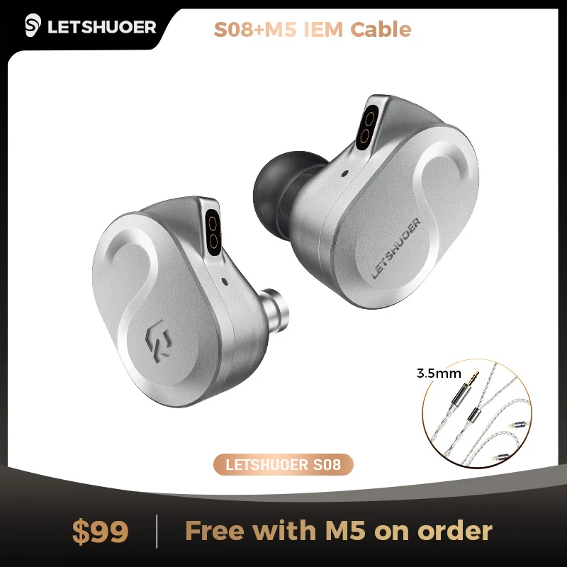 S08 Fourth Generation in Ear Monitor Earphone Dual-Coil 13Mm Planar Magnetic Dri