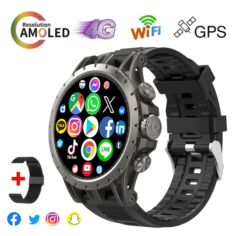 5G Full Netcom Smart Watch 4G with Android 9.0 5MP Rotating Camera GPS WIFI Goog