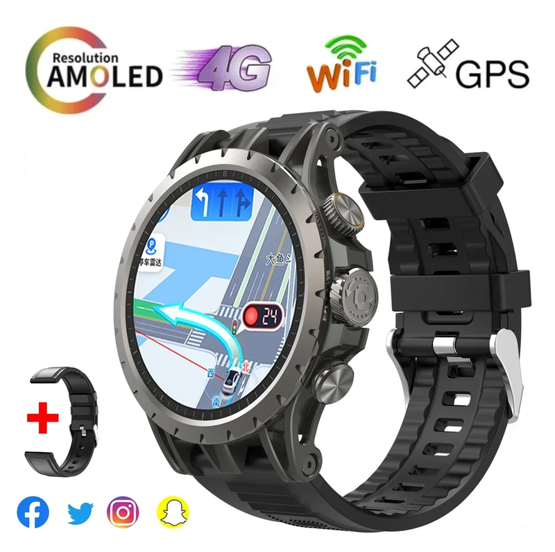 5G Full Netcom Smart Watch 4G with Android 9.0 5MP Rotating Camera GPS WIFI Goog