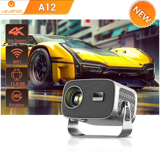 A12 Projector Mini Portable LED Video Android 11.0 WIFI 6 Mirror Smartphone for