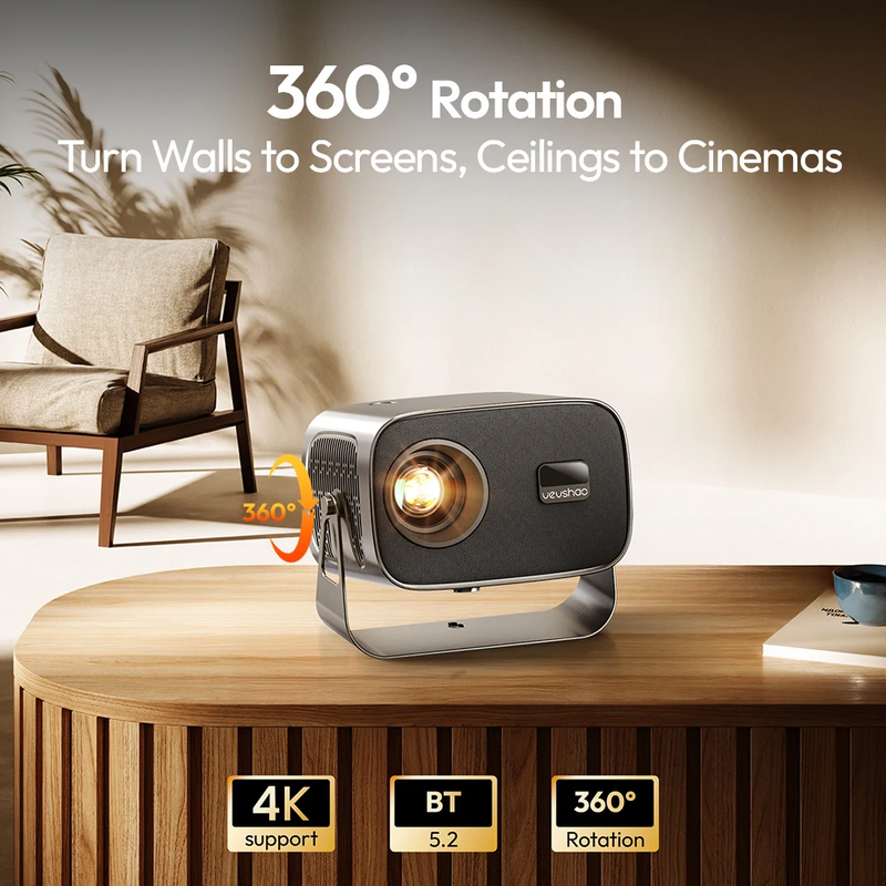 A12 Projector Mini Portable LED Video Android 11.0 WIFI 6 Mirror Smartphone for