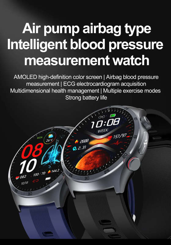 S25 Smart Watch Air Pump + Air Bag Type True Blood Pressure ECG Heart Rate Healt