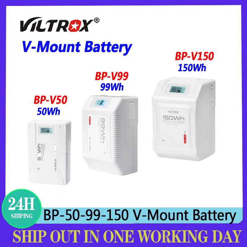 VILTROX BP-V50 BP-V99 BP-V150 Mini V-Mount/V-Lock High-Capacity Battery D-TAP/BP
