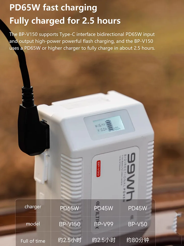 VILTROX BP-V50 BP-V99 BP-V150 Mini V-Mount/V-Lock High-Capacity Battery D-TAP/BP