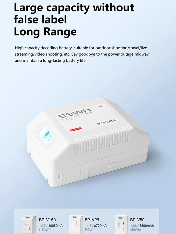 VILTROX BP-V50 BP-V99 BP-V150 Mini V-Mount/V-Lock High-Capacity Battery D-TAP/BP