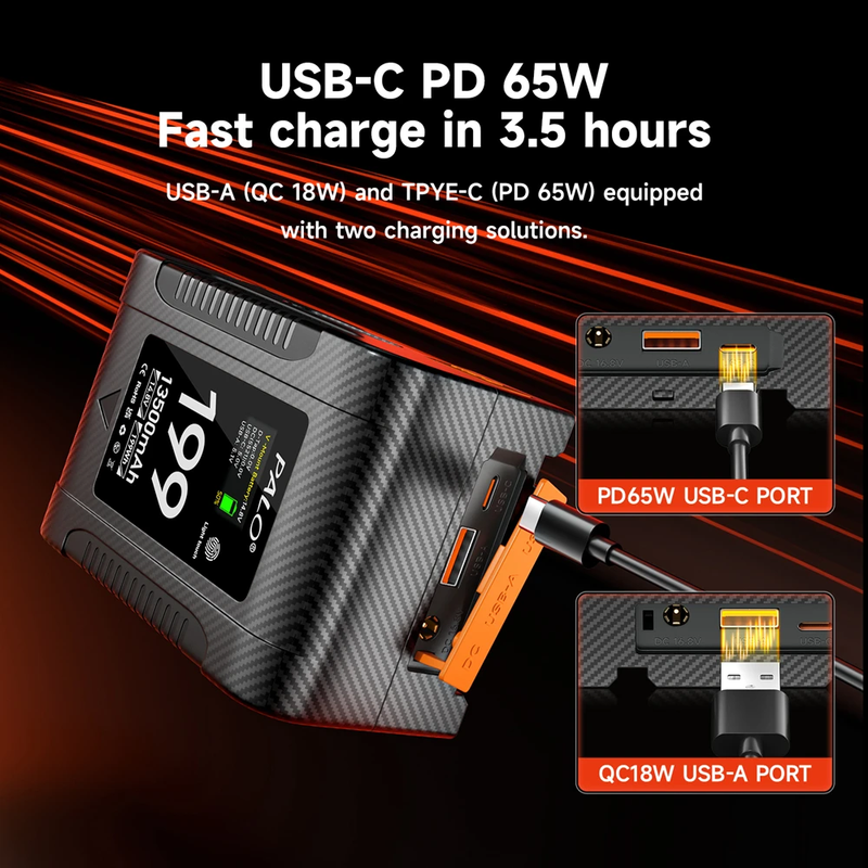 NEW V Mount V-Lock BP-199 BP-99 Battery BP Battery with PD65W Cable for Sony Cam