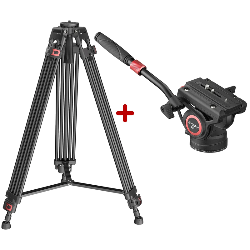 DF6 Professional Video Tripod Stand 74'' Metal Heavy Duty Panorama Head 3Section