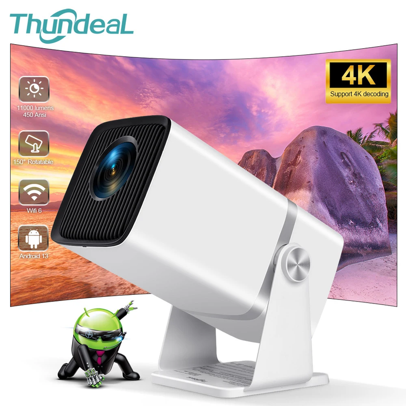 Mini HD Projector TD80W PK HY320 HY300 Full HD 1080P 2K 4K Android 13 Portable L