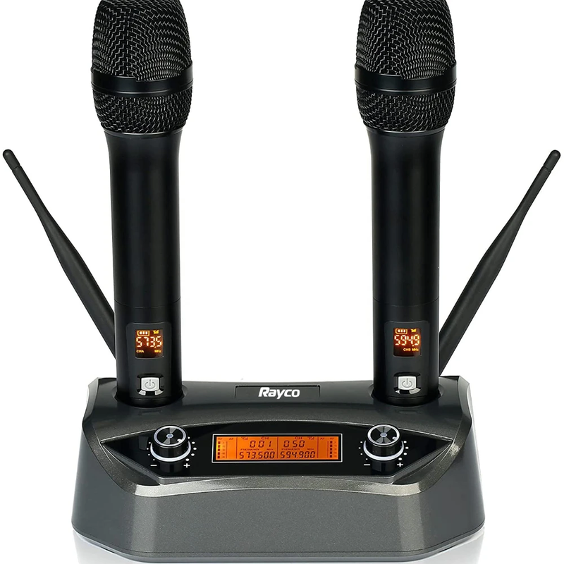 New Design UHF Dual Channel Dynamic Echo Microphone Wireless System with Chargin