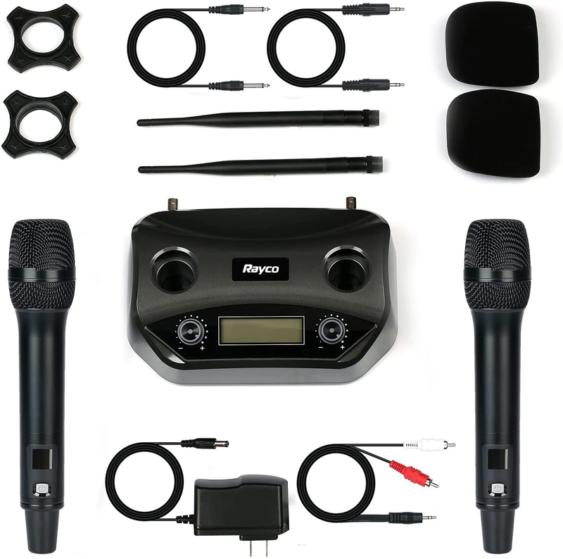 New Design UHF Dual Channel Dynamic Echo Microphone Wireless System with Chargin